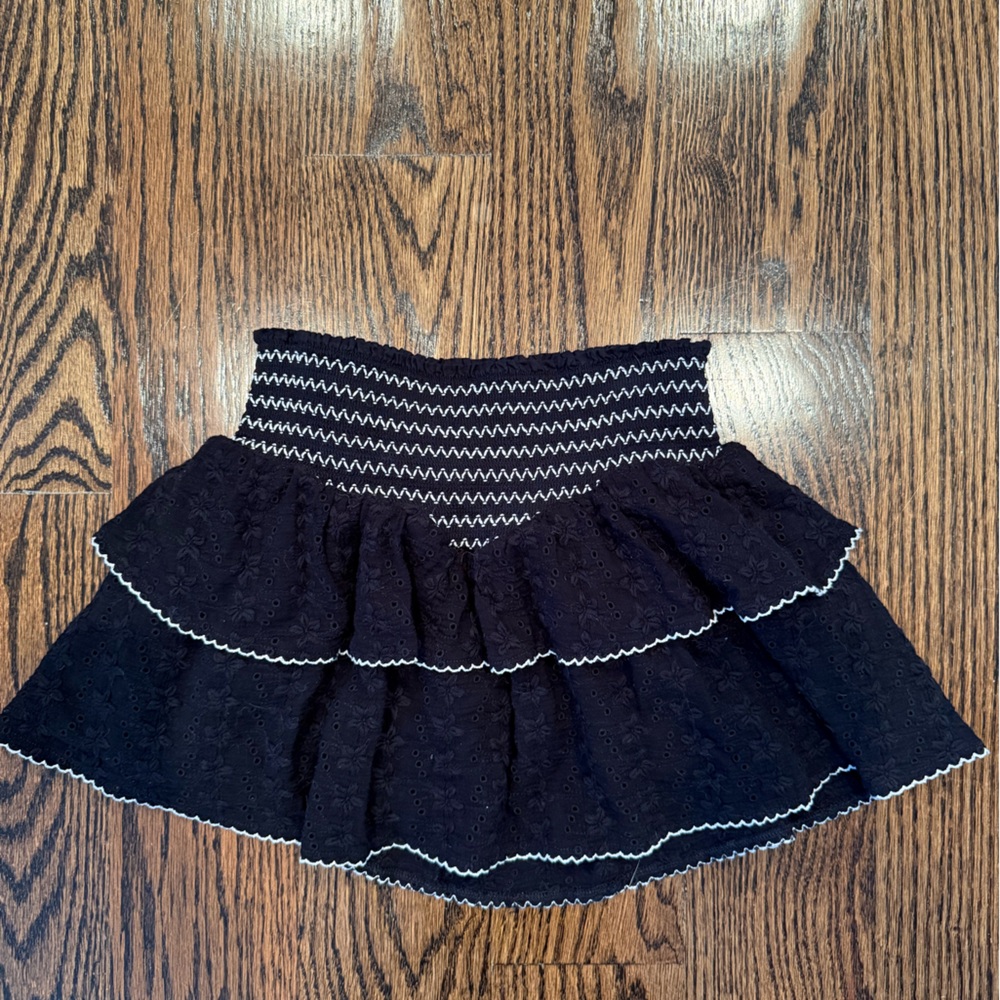 Katie J NYC tween Karlie embroidered skirt, BLACK, size M.